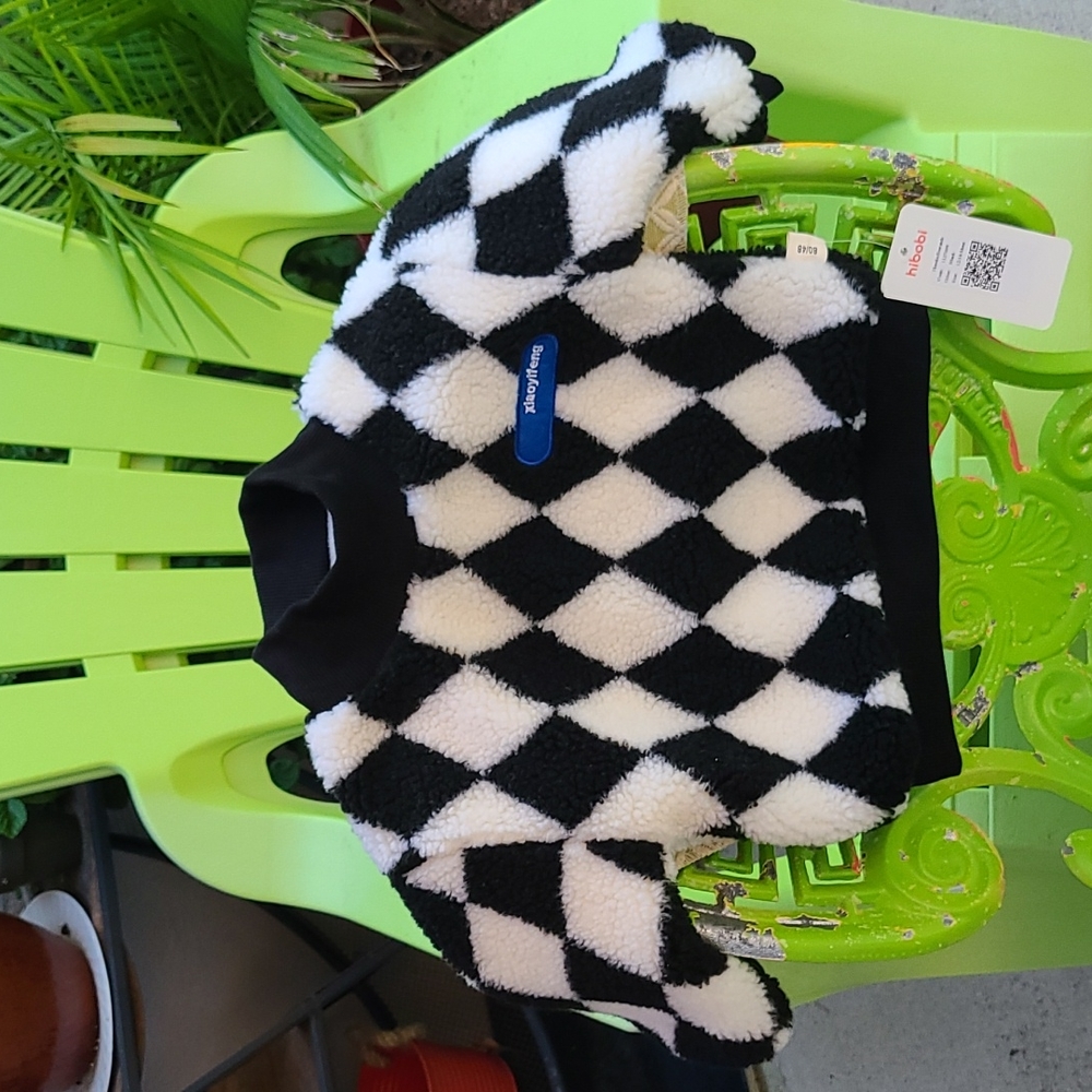 Hibobi Checkered Fleece Pullover, Size 12-18 months